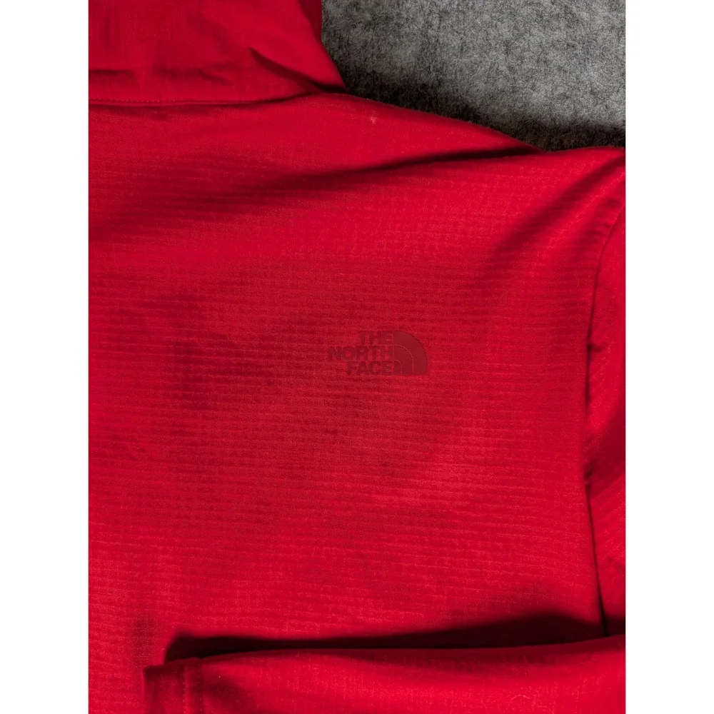 The North Face Mens Red Canyonlands Full Zip Fleece Jacket Mock Neck Stretch
